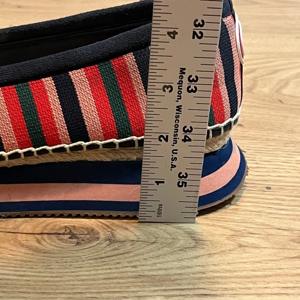 Tory Burch Daisy Sport Espadrille Flats Womens 10.5 Color Striped Canvas Slip On